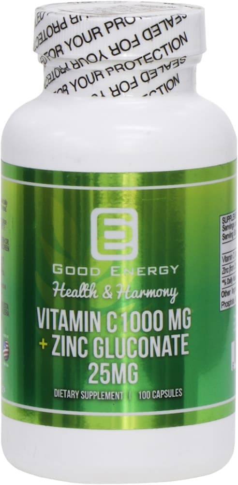 Cápsulas de Vitamina C 1000MG + Gluconato de Zinco 25MG Good Energy (100 Cápsulas)