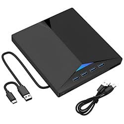 Gravador de Dvd Externo Xd013 Multi-Função 7 Em 1 - Preto