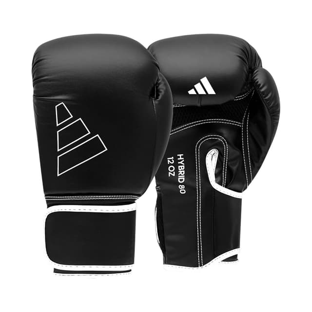 Luvas de Boxe Adidas Hybrid 80 12 Onças Preto/Branco
