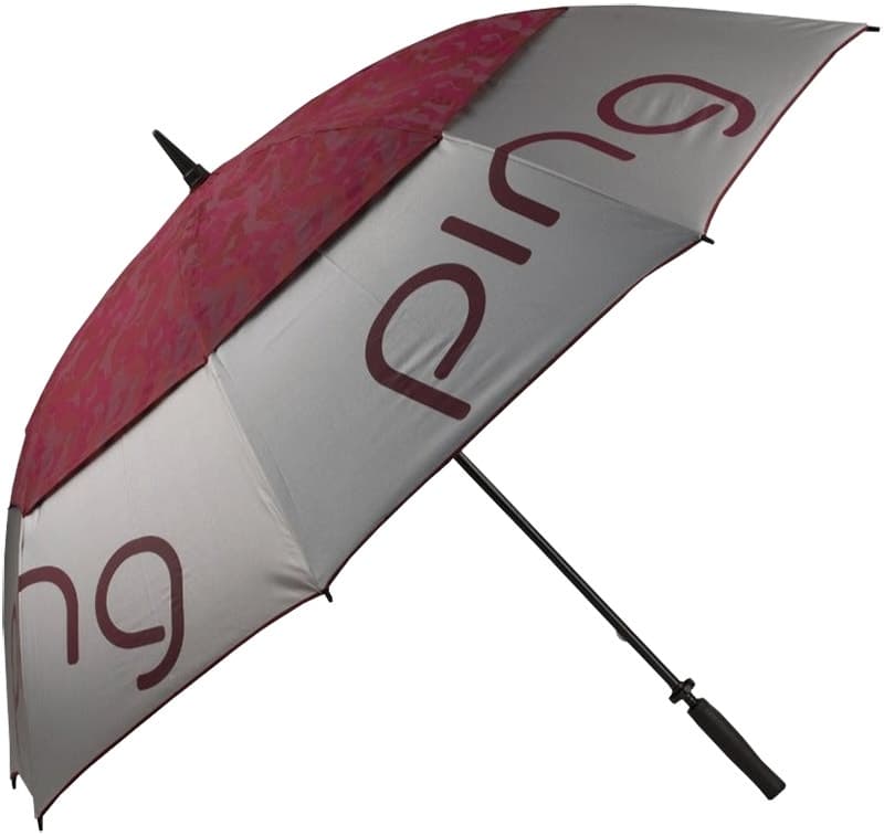 Guarda-chuva Ping Ladies 62" Double Canopy Prateado/Bordô