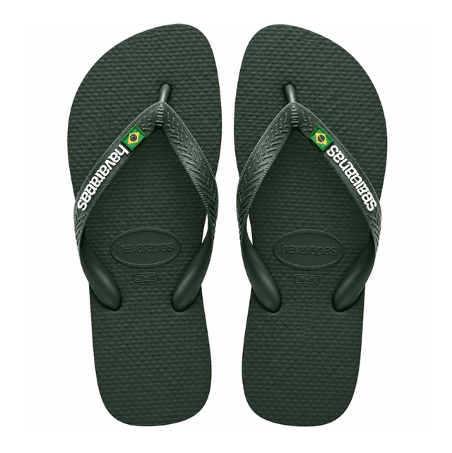 Havaianas Zapatilla Unisex Brasil Logo (35/36) Verde Oliva