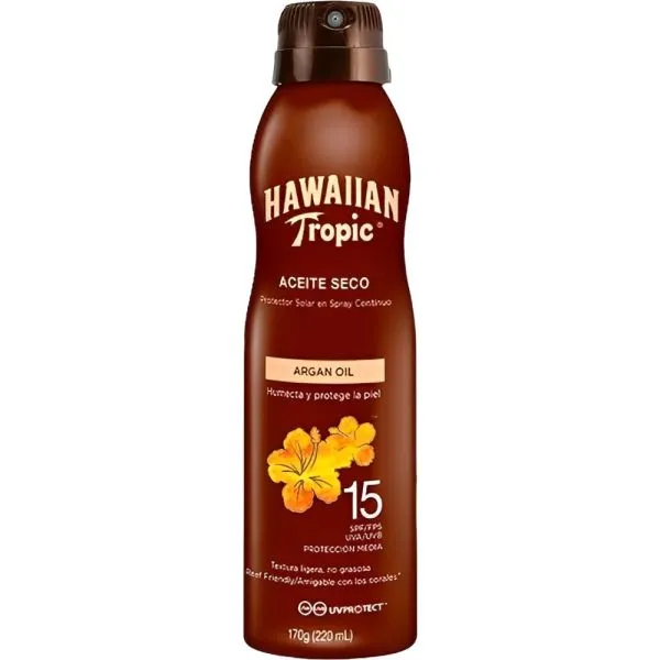 Protetor Solar Hawaiian Tropic Argan Spray 15 220ml