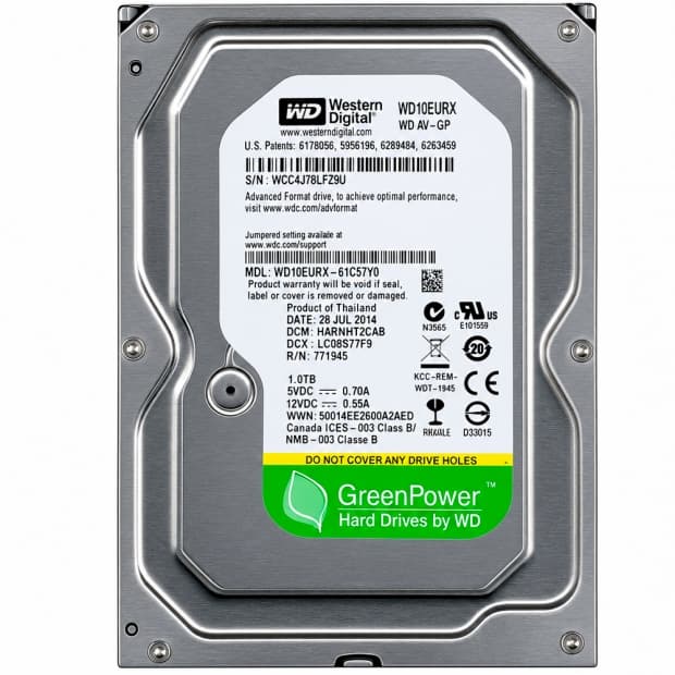 HD 1TB Wd WD10EURX 7200RPM 3.5"