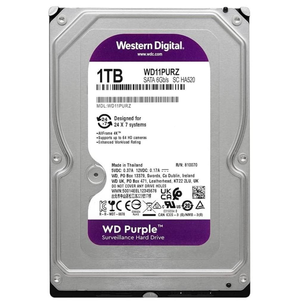 HD SATA3 1TB Wd Purple WD11PURZ