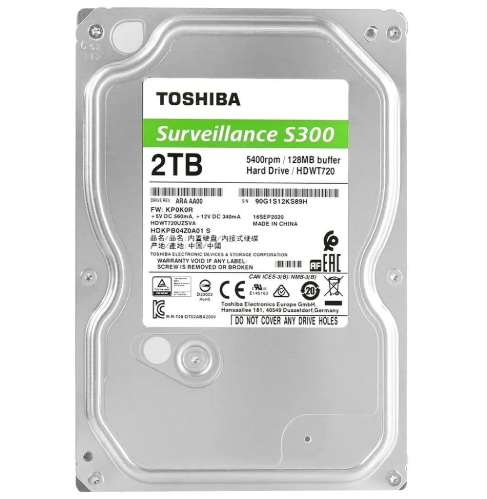 HD SATA3 2TB Toshiba Surveillance S300