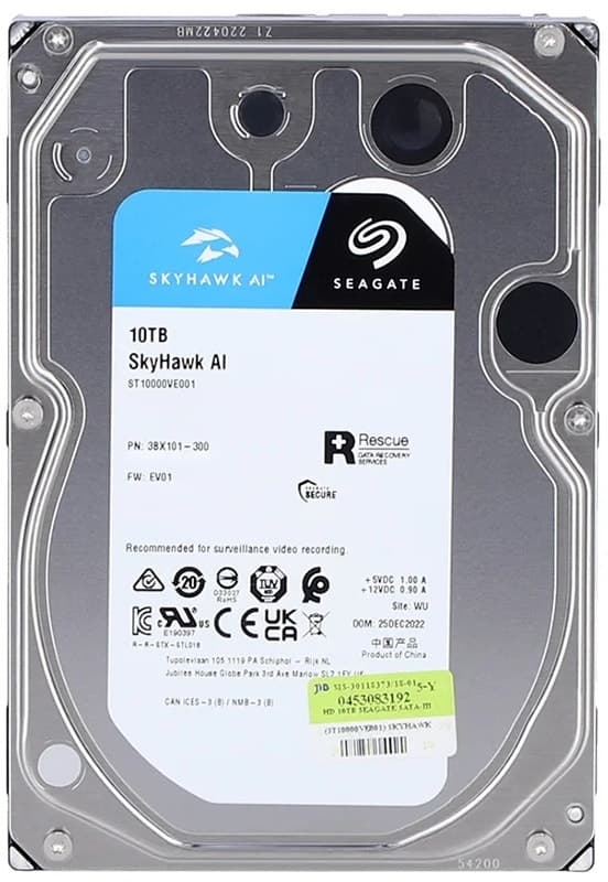 HD Seagate 10TB SkyHawk AI Surveillance 3.5" SATA 3 7200RPM - ST10000VE001 (GARANTIA BR)
