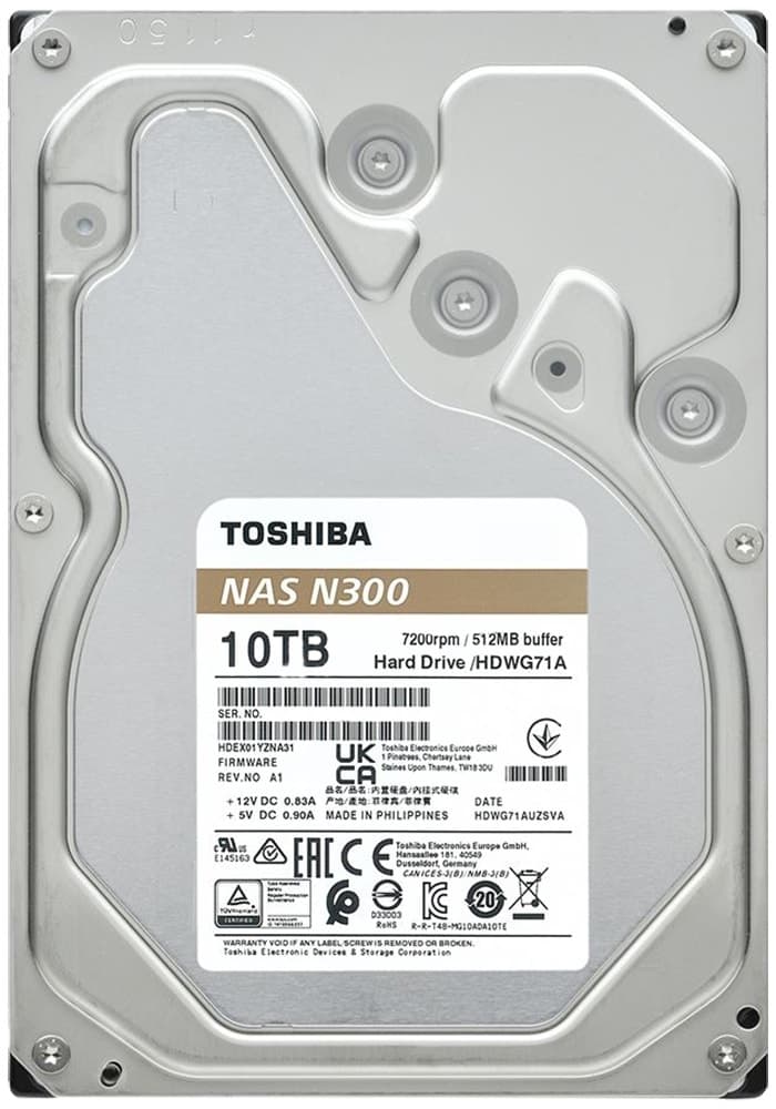 HD Toshiba 10TB N300 NAS 3.5" SATA 3 7200RPM - HDWG71AXZSTA (GARANTIA BR)