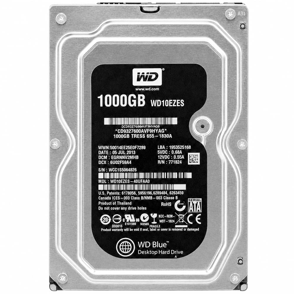 HD Western Digital 1TB Wd Blue 3.5" SATA 3 7200RPM