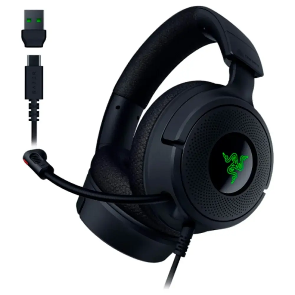 Fone de Ouvido Gamer Razer Kraken V4 X Som Surround 7.1 Chroma RGB Preto - Rz04-05180100-R3U1