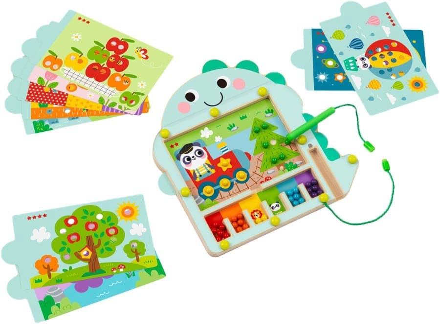 Brinquedo Hi Pando Labirinto Magnético de Dinossauros Hp100 (12 Peças)