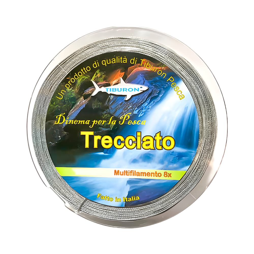 Linha de Pesca Tiburon Trecciato Multifilamento 8X 12KG 0.18Mm 150M Cinza