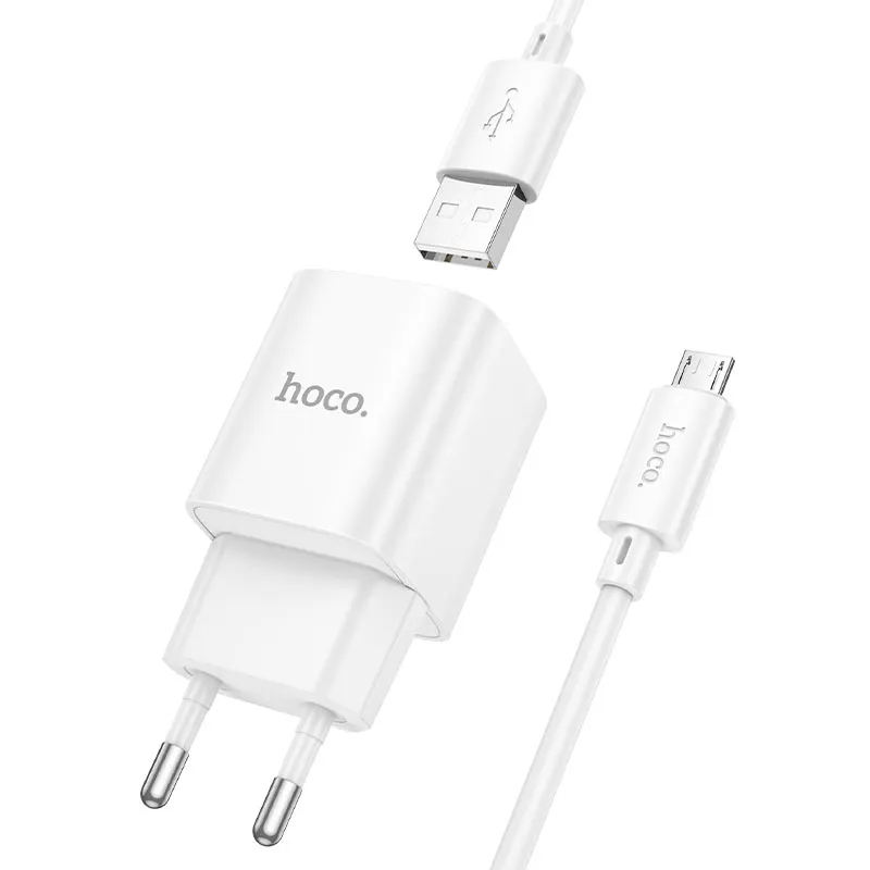 Carregador Hoco C145A Qc30 USB+Cabo USB-C Branco