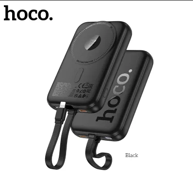Carregador Portátil Hoco Q35 20W 10000mAh + Cabo Lightning Preto
