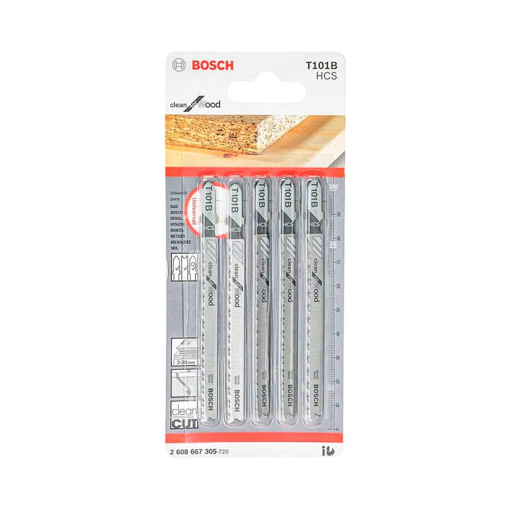 Folha de Serra para Madeira Bosch Clean For Wood T101B 5 Peças