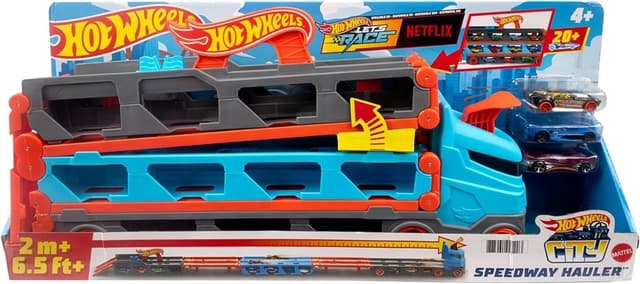 Carrinho Hot Wheels City Let's Race Speedway Hauler Mattel - Gvg37