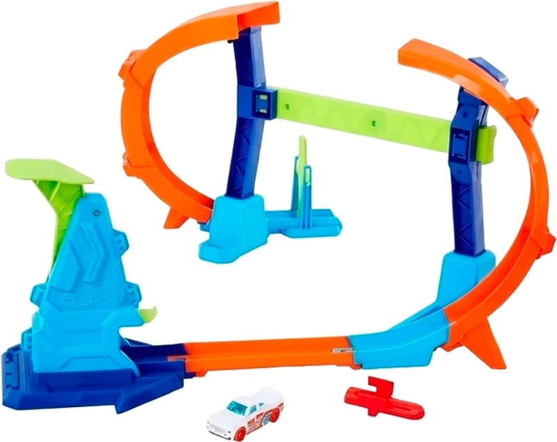 Pista Mattel Stunt Tracks Corkscrew Jump Champion