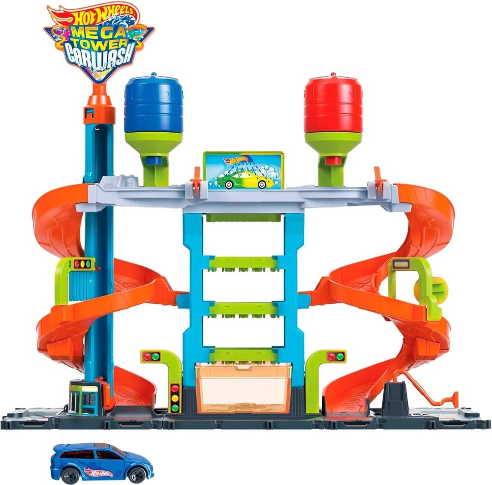 Carrinho Hotwheels City Mega Tower Car Wash Mattel Hdp05