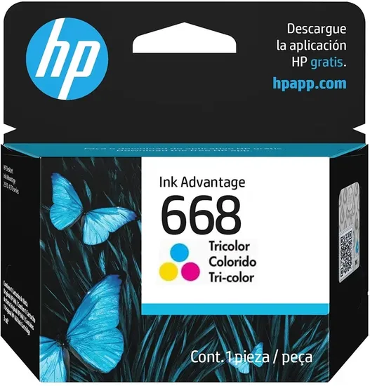 Cartucho de Tinta Hp 668 7FP36VL 3ml Tricolor