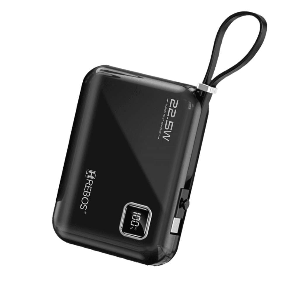 Power Bank Hrebos Cargador Portatil Pb-927 Premiun 10000mAh 22.5W Black
