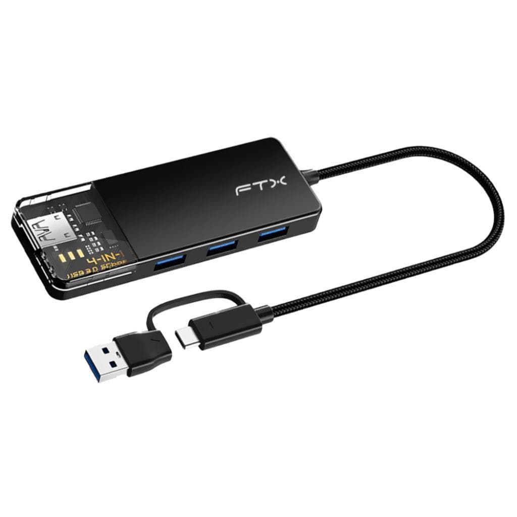 Hub 4 Portas Ftx Ftx-Hubt3-Pb 4 USB 3.0 Type-C