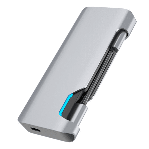 Hub Adaptador Multiporta 4Life FL1907B USB-C / 7 Em 1 / 2X USB-A 3.0 / 1X Rj45 / 1X USB-C / 1X HDMI / 1X MicroSD / 1X Sd Cinza