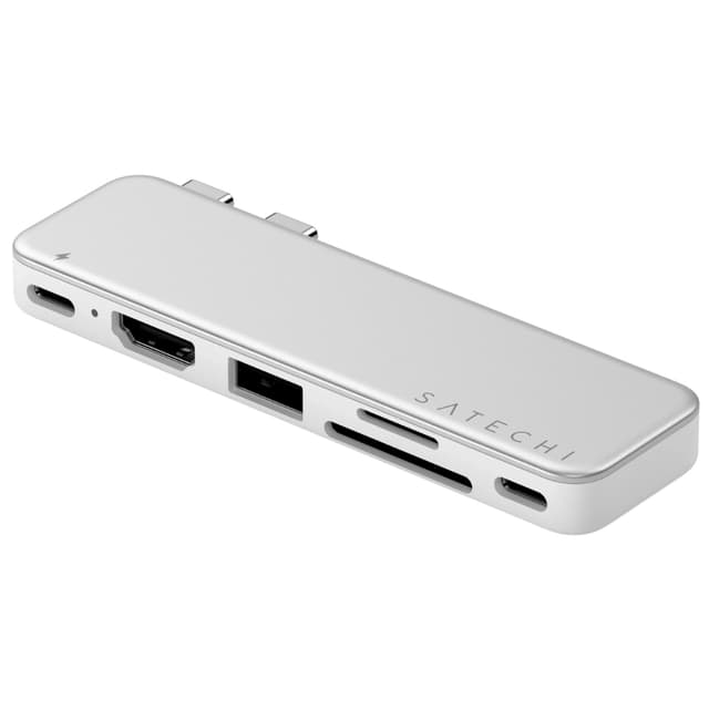 Hub USB-C Satechi Snap St-Husns 6 Em 1 - Prata