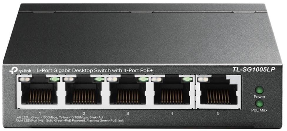 Switch PoE+ TP-Link Tl-SG1005LP de 5 Portas 10/100 Mbps