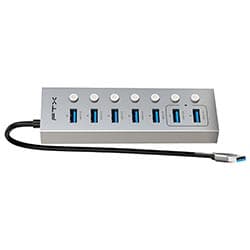 Hub USB 3.0 FTX CT-HUBU7-AG 7 Portas / 7 USB 3.0 / USB-C Fêmea - Cinza