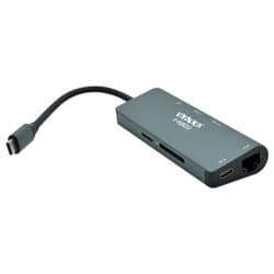 Hub USB-C Satellite A-Hubc53 7 Portas / HDMI / 2 USB 3.0 / Rj45 / Sd / Tf / USB-C Fêmea - Cinza
