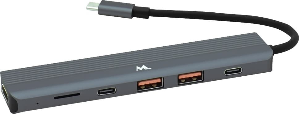 Hub USB-C Mtek Ds-61TC 6 Em 1 USB 3.2 Cinza