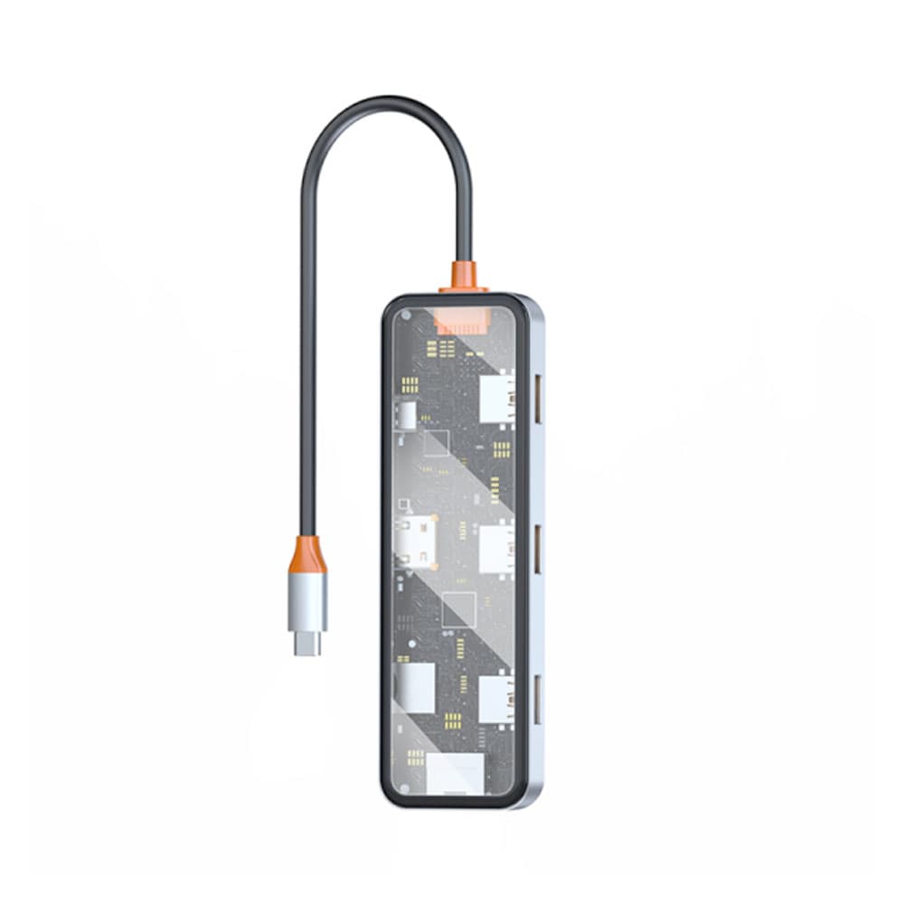 Hub Wiwu Cb008 Cyber 8 Em 1 USB-C Cinza