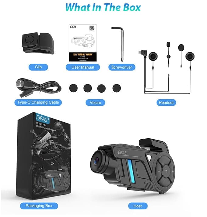 Intercomunicador Ejeas K1 Mesh com Câmera