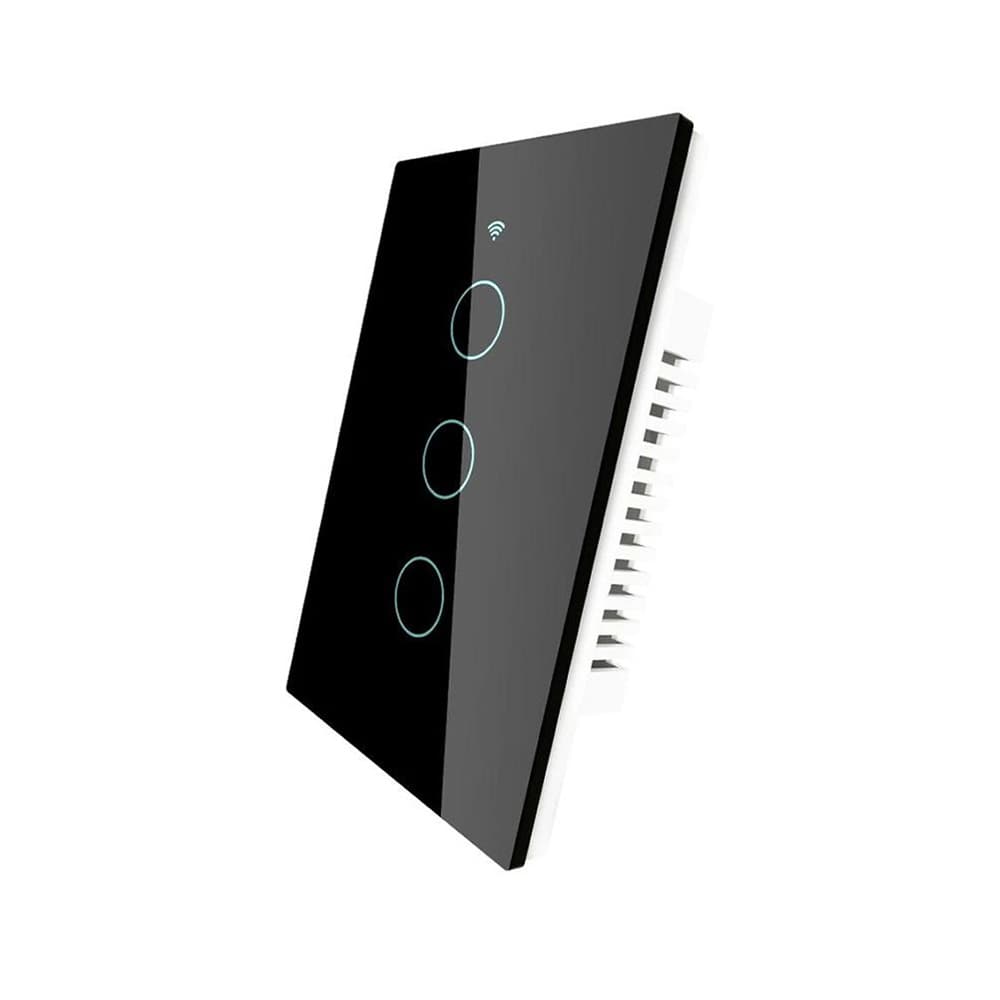 Interruptor de Luz Smart Touch Moes Ws-Us3-Rfb 3 Preto