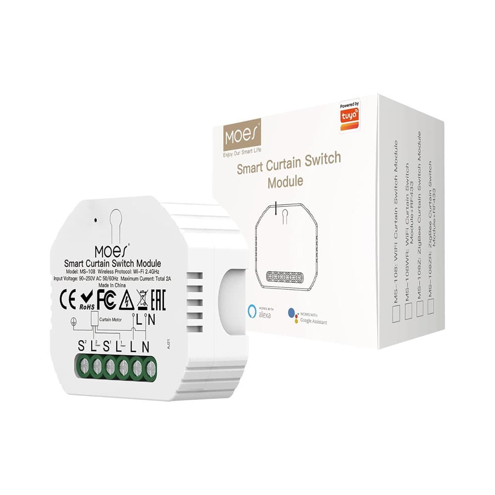 Interruptor Moes Ms-108 Inteligente para Cortina Wi-Fi