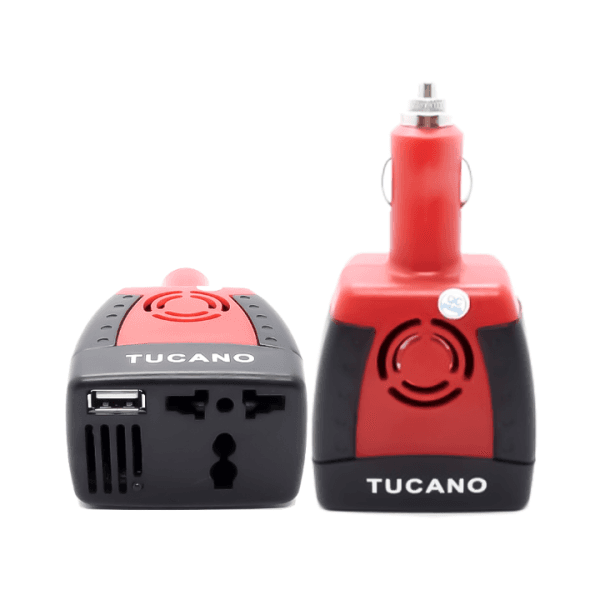 Inversor de Voltagem para Carro Tucano 150W 12V para 110V Preto/Vermelho