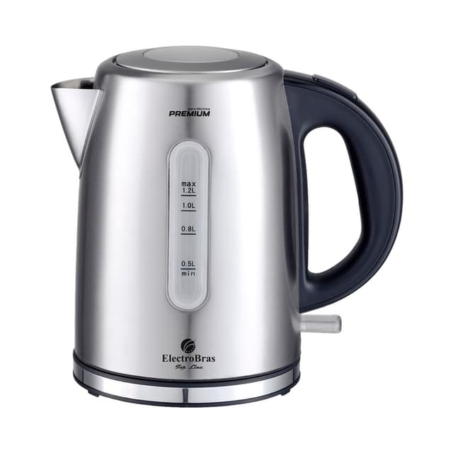 Chaleira Elétrica Electrobras Premium Ebje-03 1.2L 1200W 110V Prata - Preto