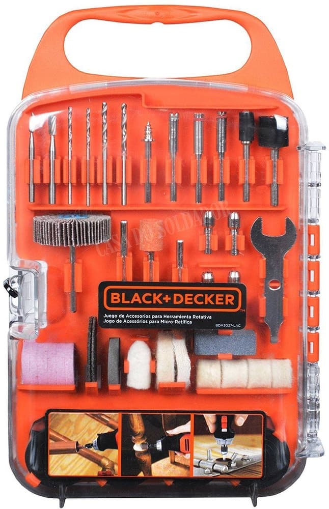 Jogo de Acessórios para Micro Retífica Black+Decker Bda3037-Lac (175 Peças)