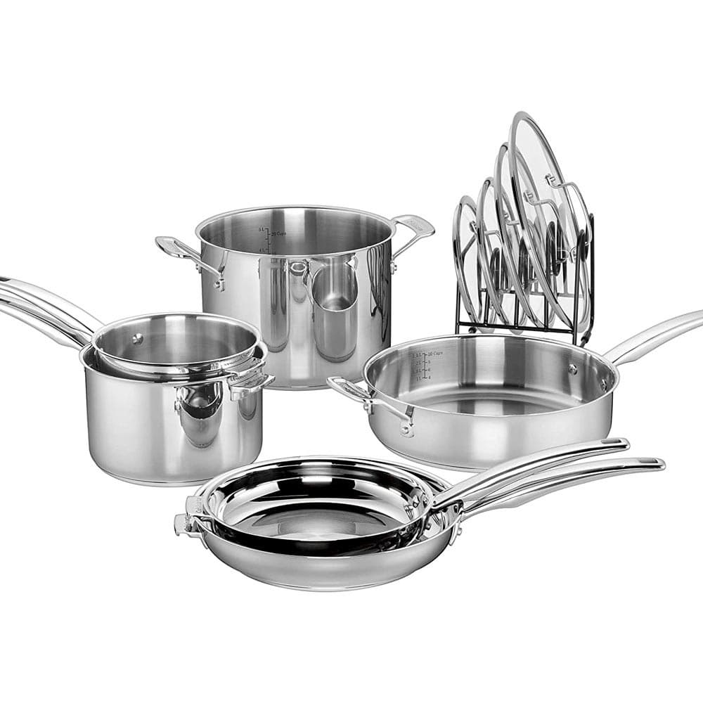 Jogo de Panelas Cuisinart Smartnest Aço Inoxidável – 11 Peças