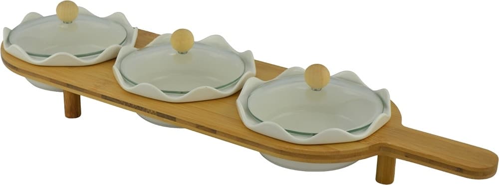 Jogo de Tigela e Base de Madeira Rpc Ga824-4Ak735 - (3Pcs)