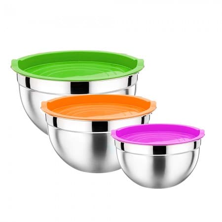 Jogo de Tigelas com Tampa Palazzo Pa-13033S Inox 3 Peças