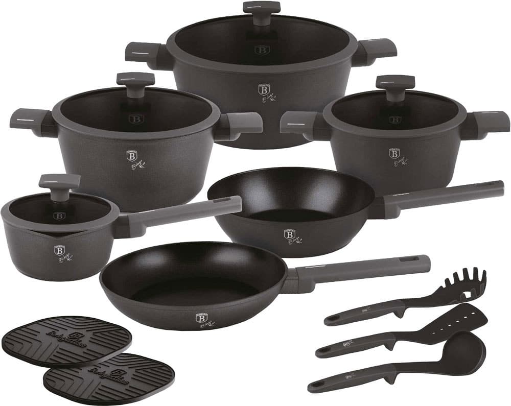 Jogo de Utensílios de Cozinha Berlinger Haus Anthracite Collection - Bh-8141NN (15 Pçs)