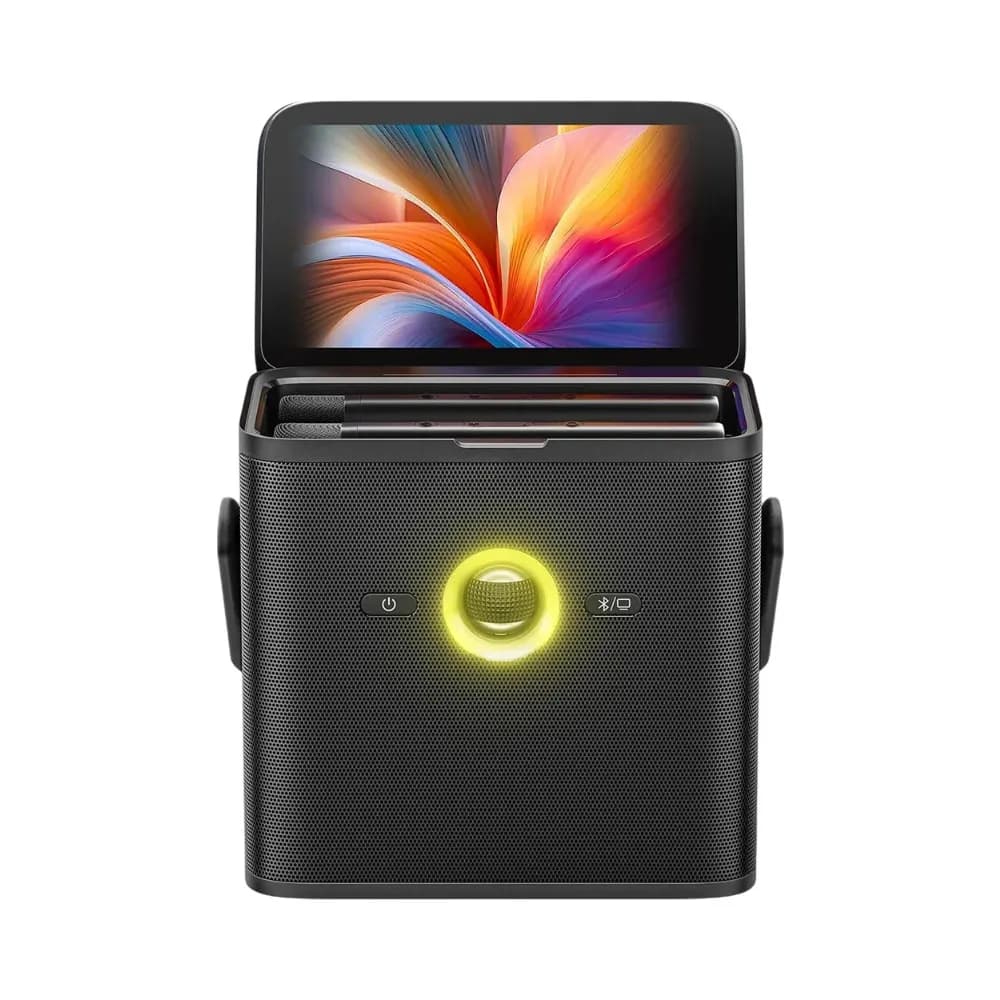 Caixa de Som Joog Shell S3 Karaoke com Tela 7" e 2 Microfones 80W Preto