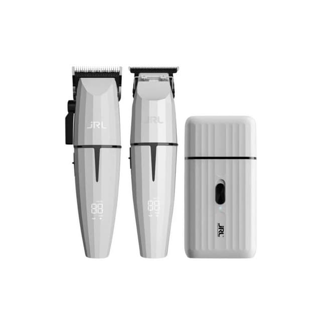 Máquina de Corte Jrl Ghost2 Combo Clipper Trimmer Shaver Onix Branco