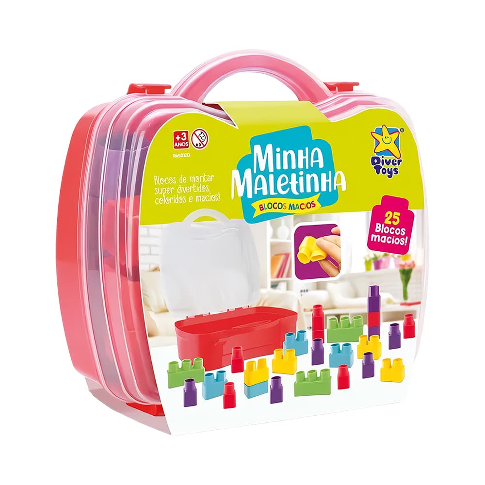 Jogo de Blocos Divertoys Mi Maleta Soft Blocks 8150 25 Peças