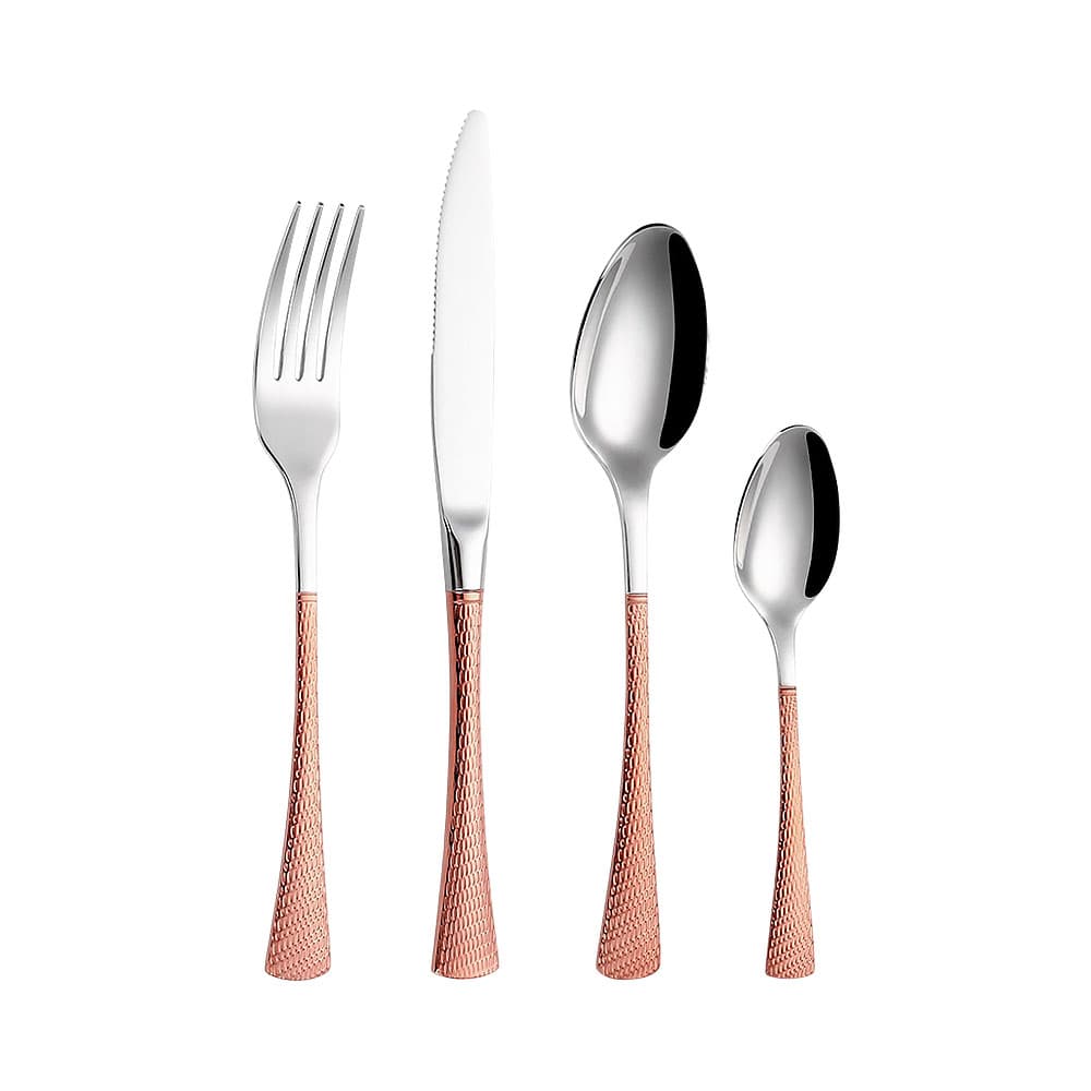 Conjunto de Talheres Concepts Ouro Rosa - Prata 4 Peças