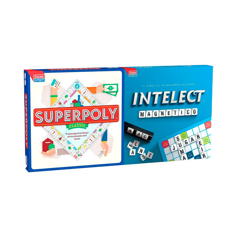 Jogo de Mesa Falomir Superpoly Classic + Intelect Magnético