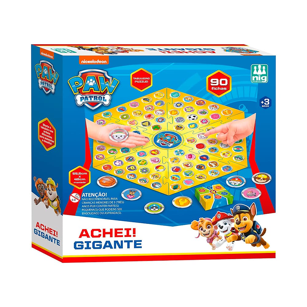 Jogo de Mesa Nig Brinquedos Paw Patrol Encontré Gigante 0213