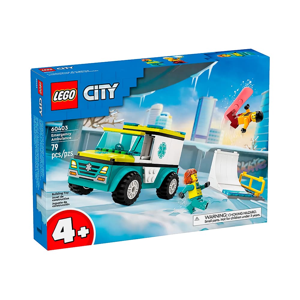 Bloco de Montar Lego City Ambulância de Emergência 60403 79 Peças
