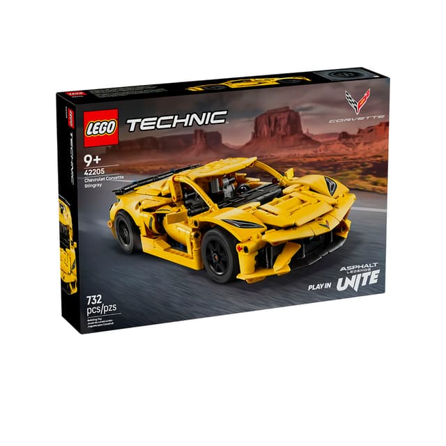 Bloco de Montar Lego Technic Chevrolet Corvette Stingray Play In Asphalt Legends Unite 42205 732 Peças