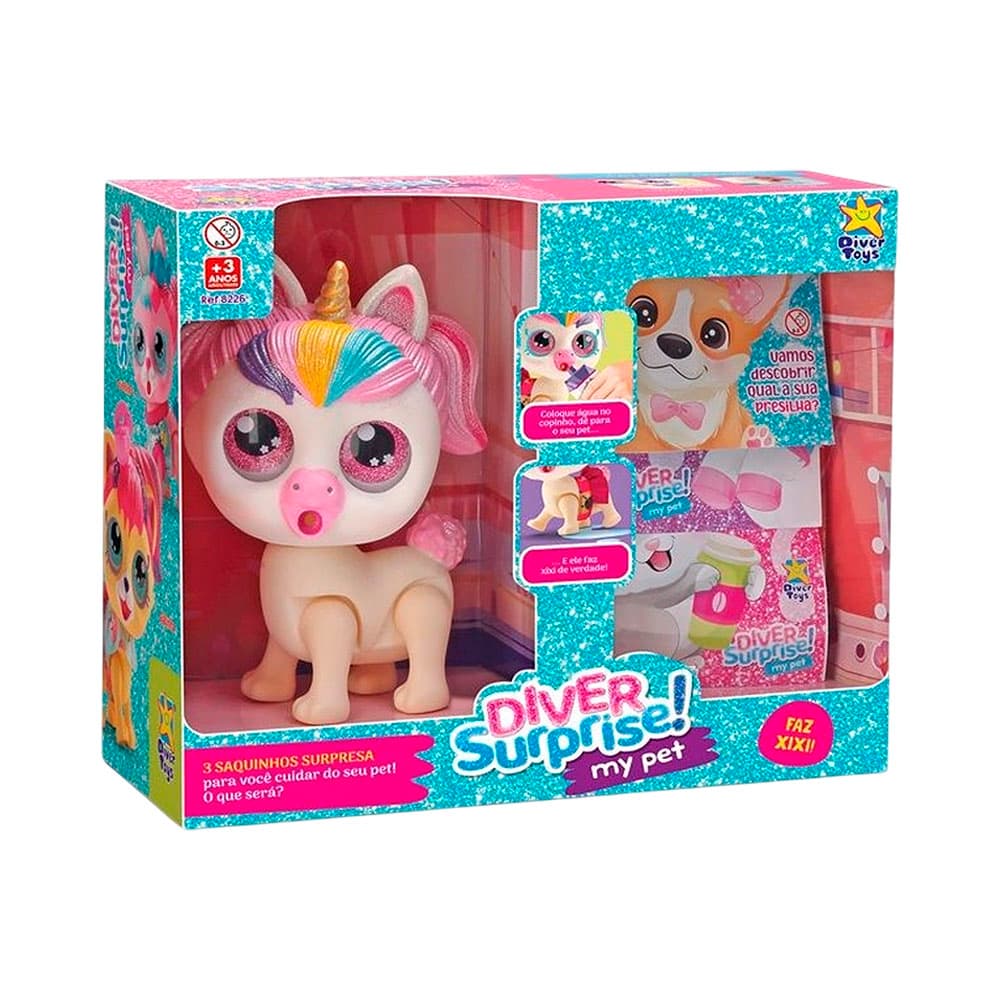 Brinquedo Divertoys Diver Surprise My Pet 8226 Sortido